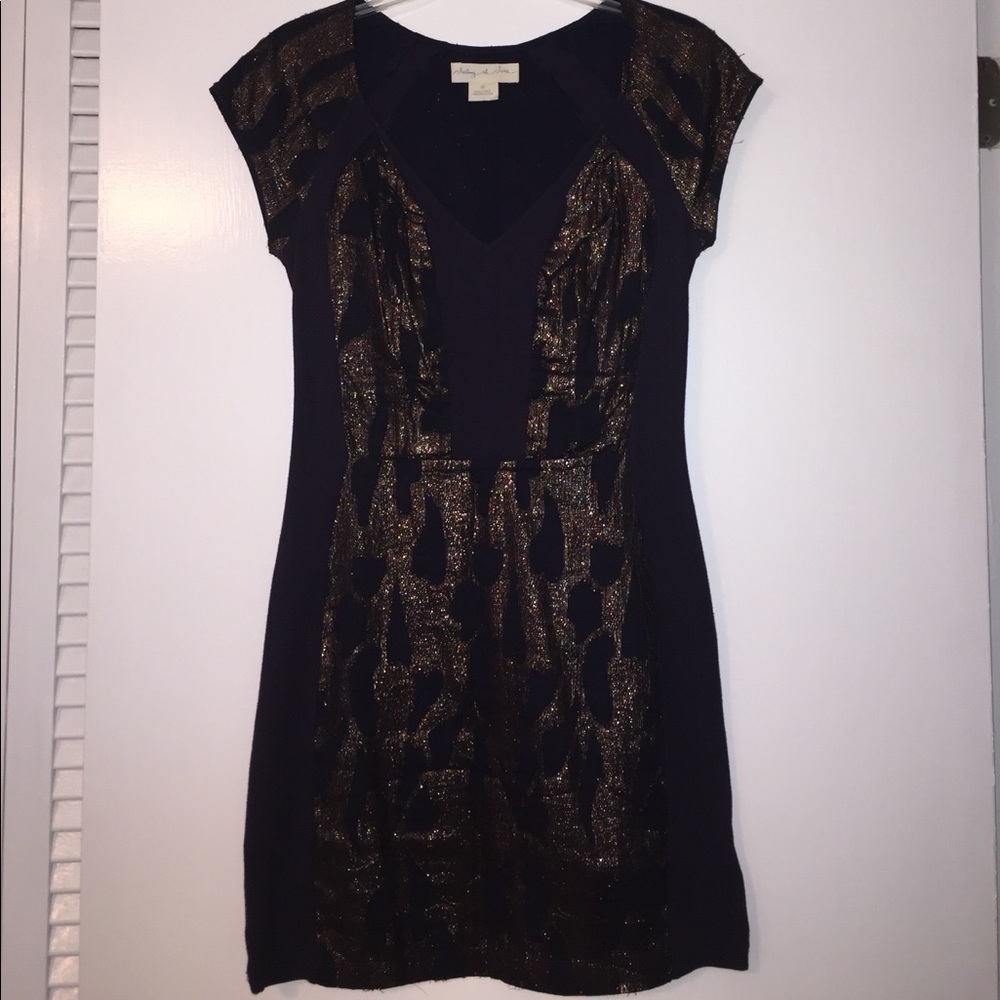 Navy Dress with bronze shimmer