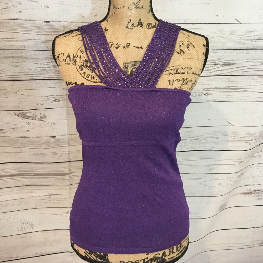 Sparkly purple halter top tank