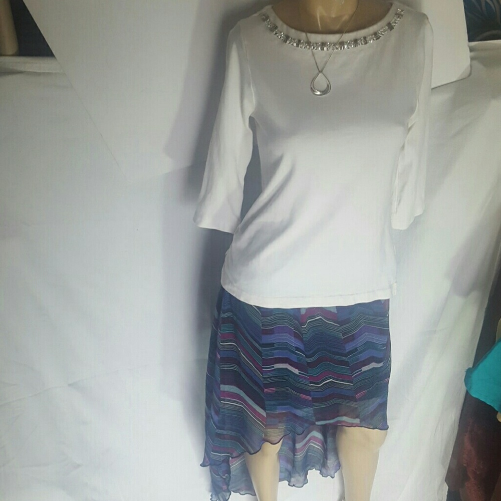 Large high low sheer skirt chevron design #RA