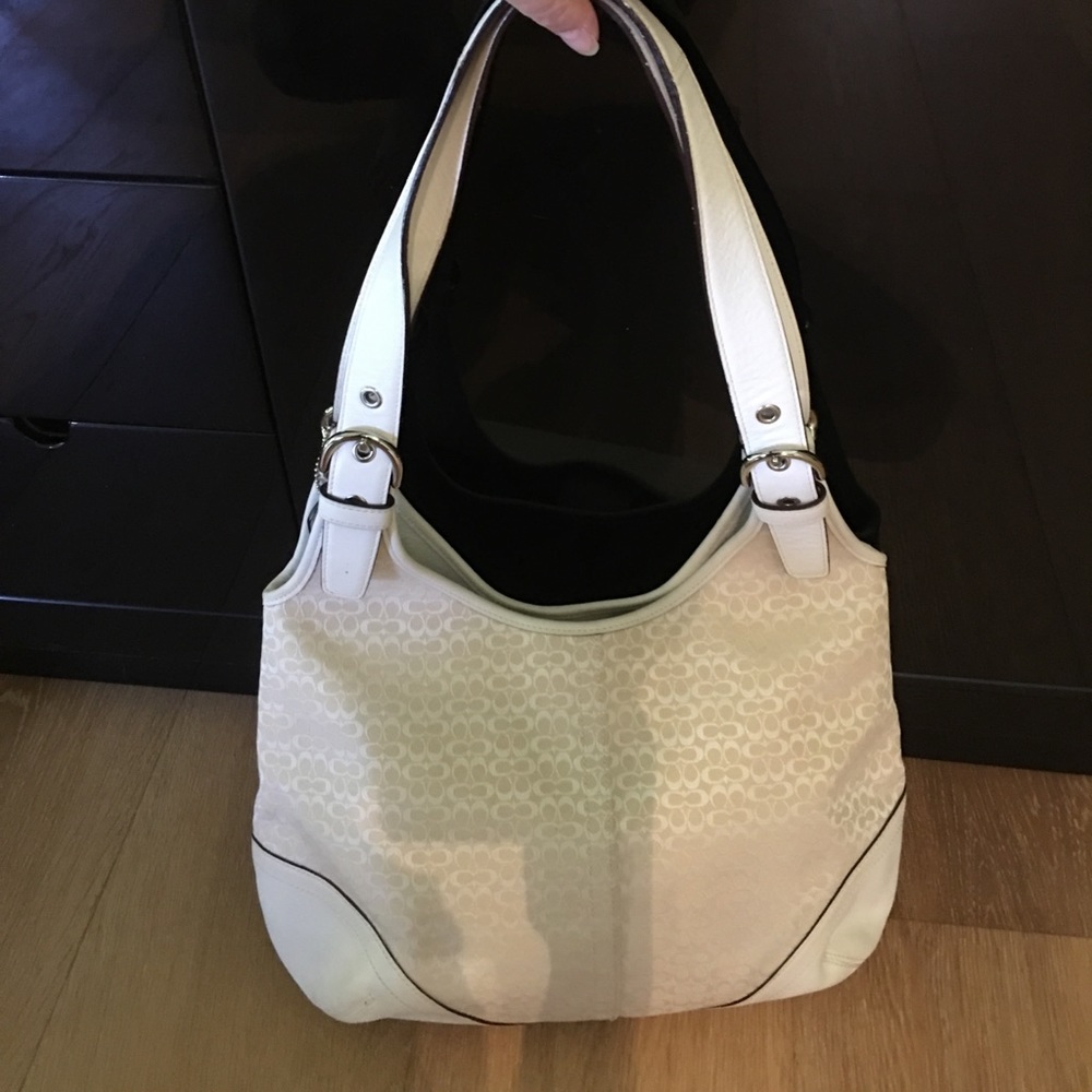 Cream classic Coach purse