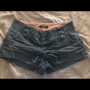 Denim Jean shorts size 15 hidden buttons