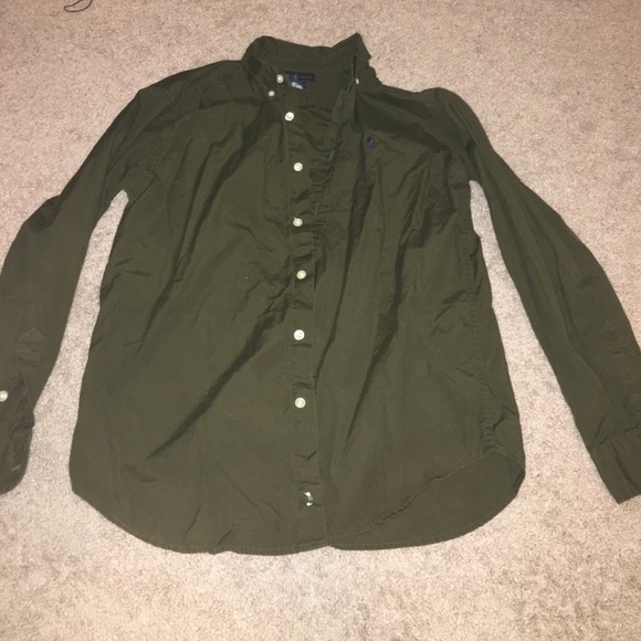 Olive Button Down - Picture 1 of 3
