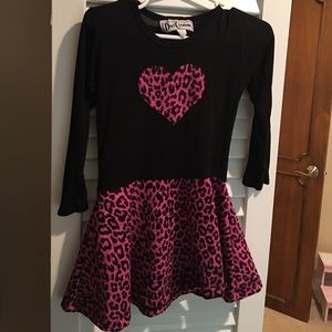 Dori Creations long sleeve black and pink dress.