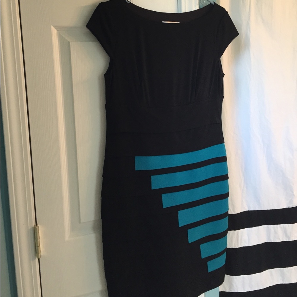 Black and teal dress