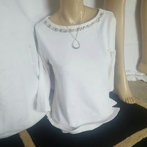 Small Old Navy beaded collar scoop neck top #RA