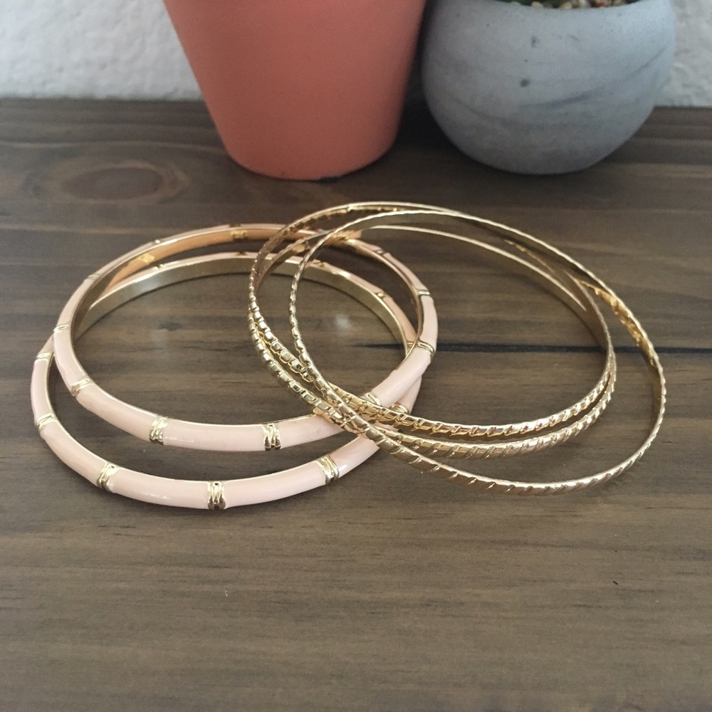 Lauren Conrad rose gold bangle bracelets!