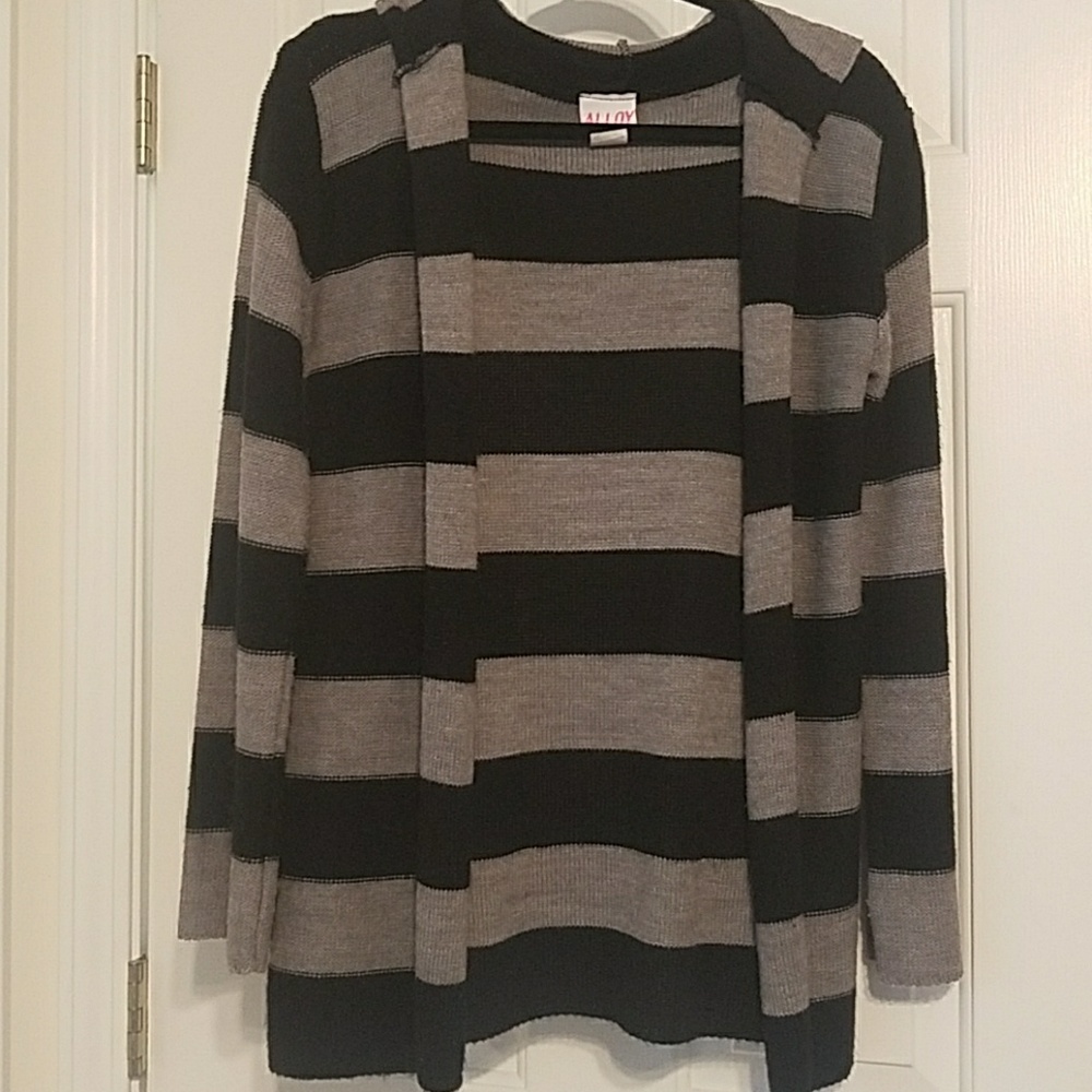 Alloy- striped sweater cardigan