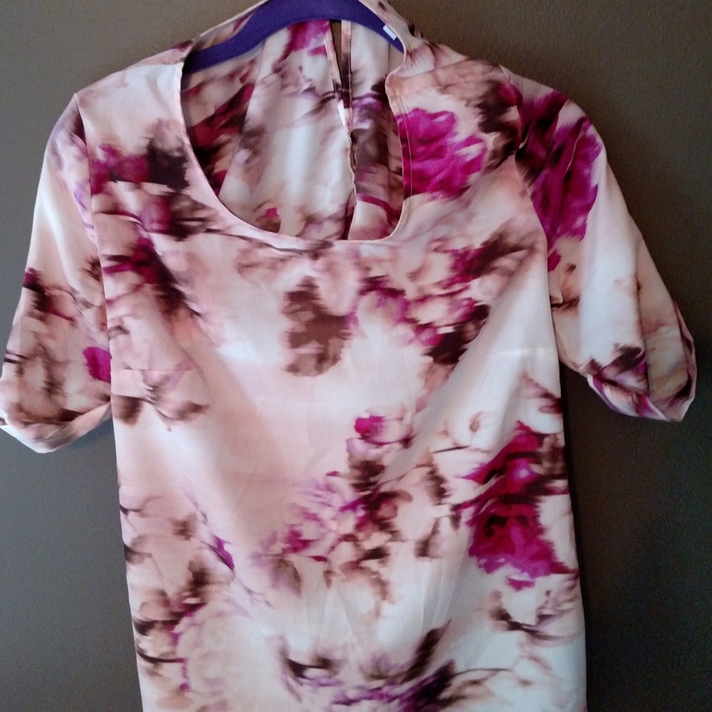 Pink patterned work shirt