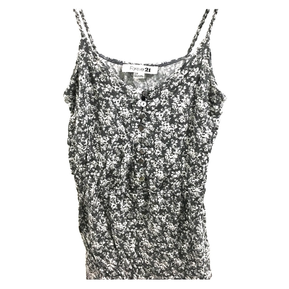 Grey Floral tank top