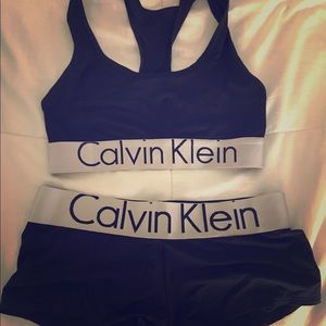 Calvin Klein Bralette and 2 pair of boy shorts
