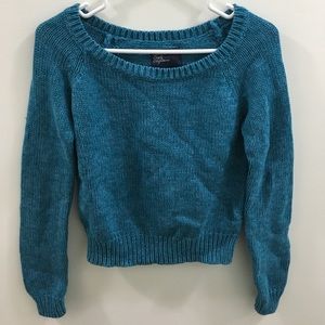 Dark turquoise knit sweater