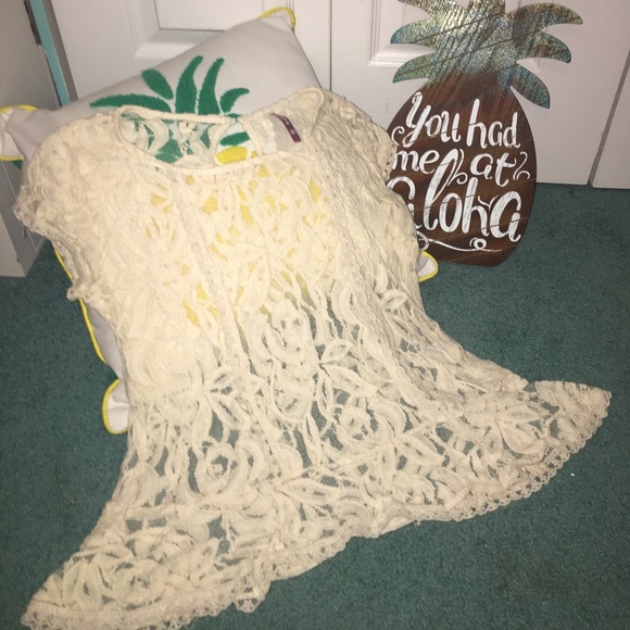 Cream Lace Shirt - Picture 1 of 4