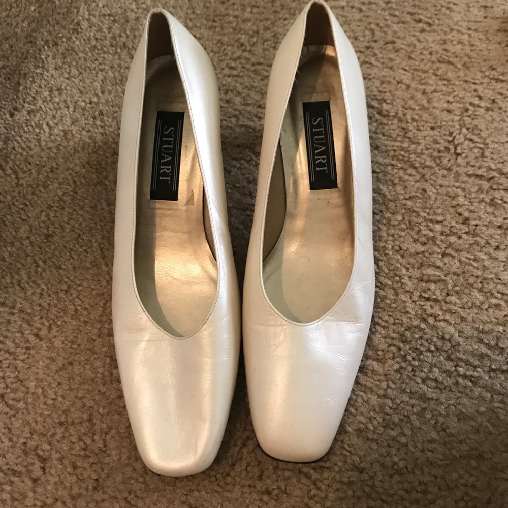 Stuart pumps, size 9.5 off white, worn twice.