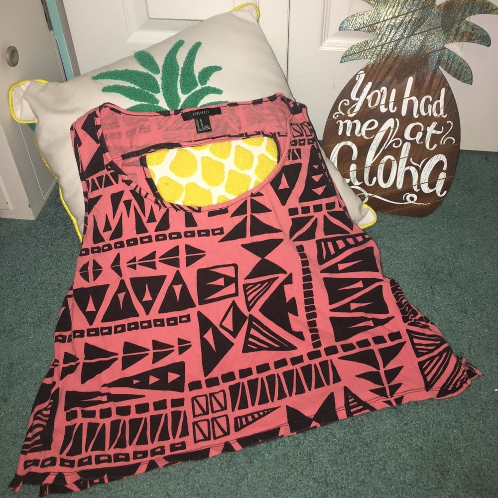 Pink Tribal Print Crop Top