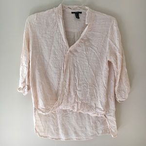 Forever21 linen embroidered surplus top