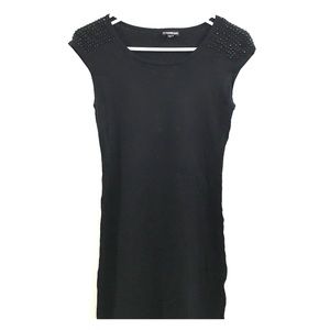 Express black dress with beaded shoulders