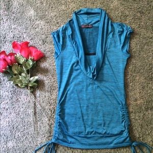 Silky blue dress top