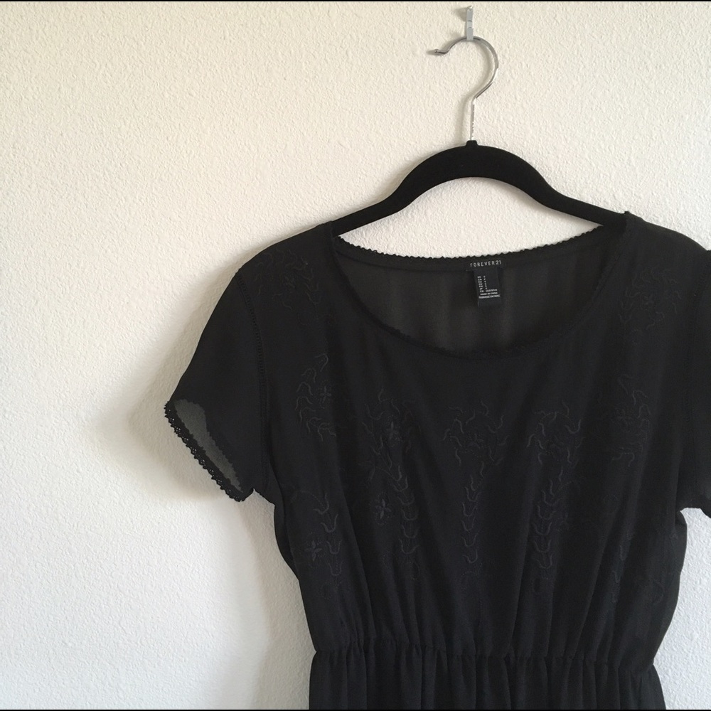 Black Dress with Embroidery