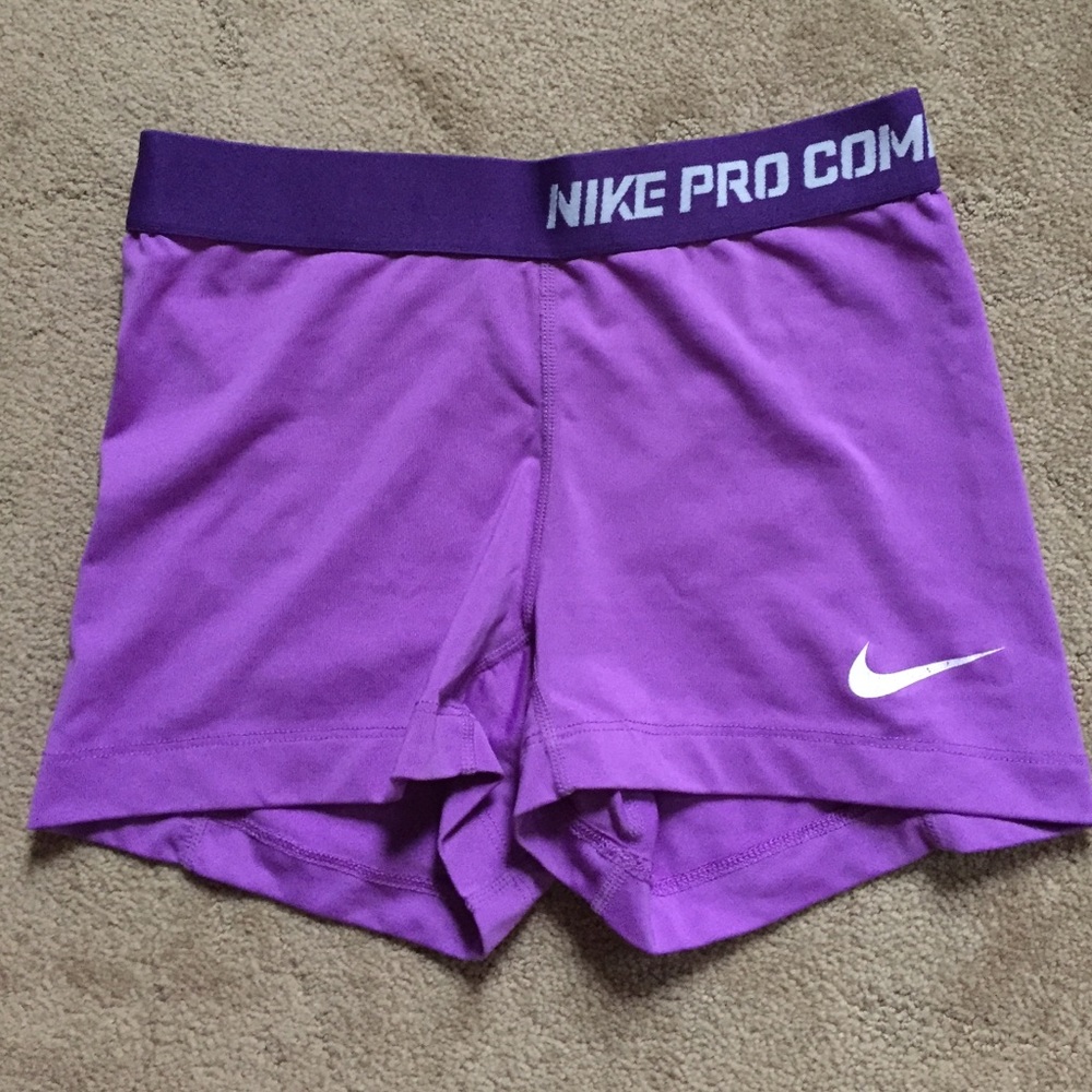 Purple Nike Pro Combat Shorts