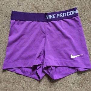 Purple Nike Pro Combat Shorts