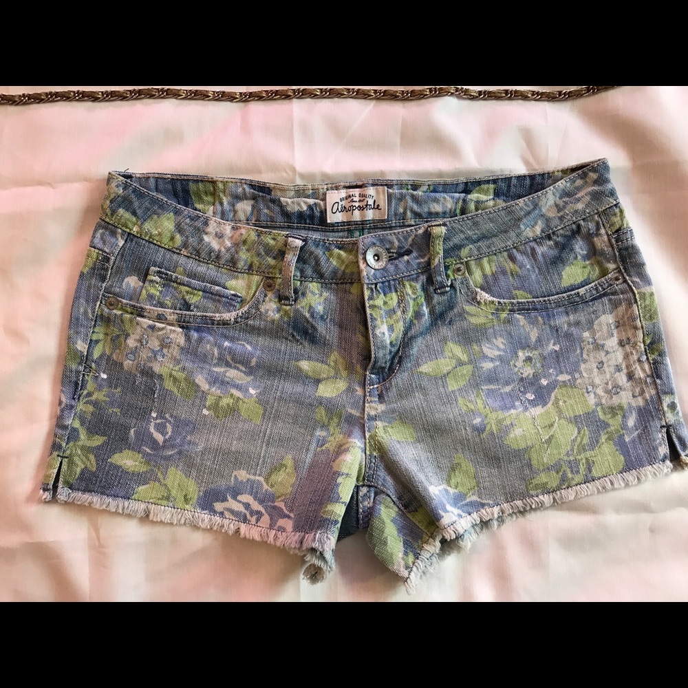 Aeropostal Floral Jean Shorts