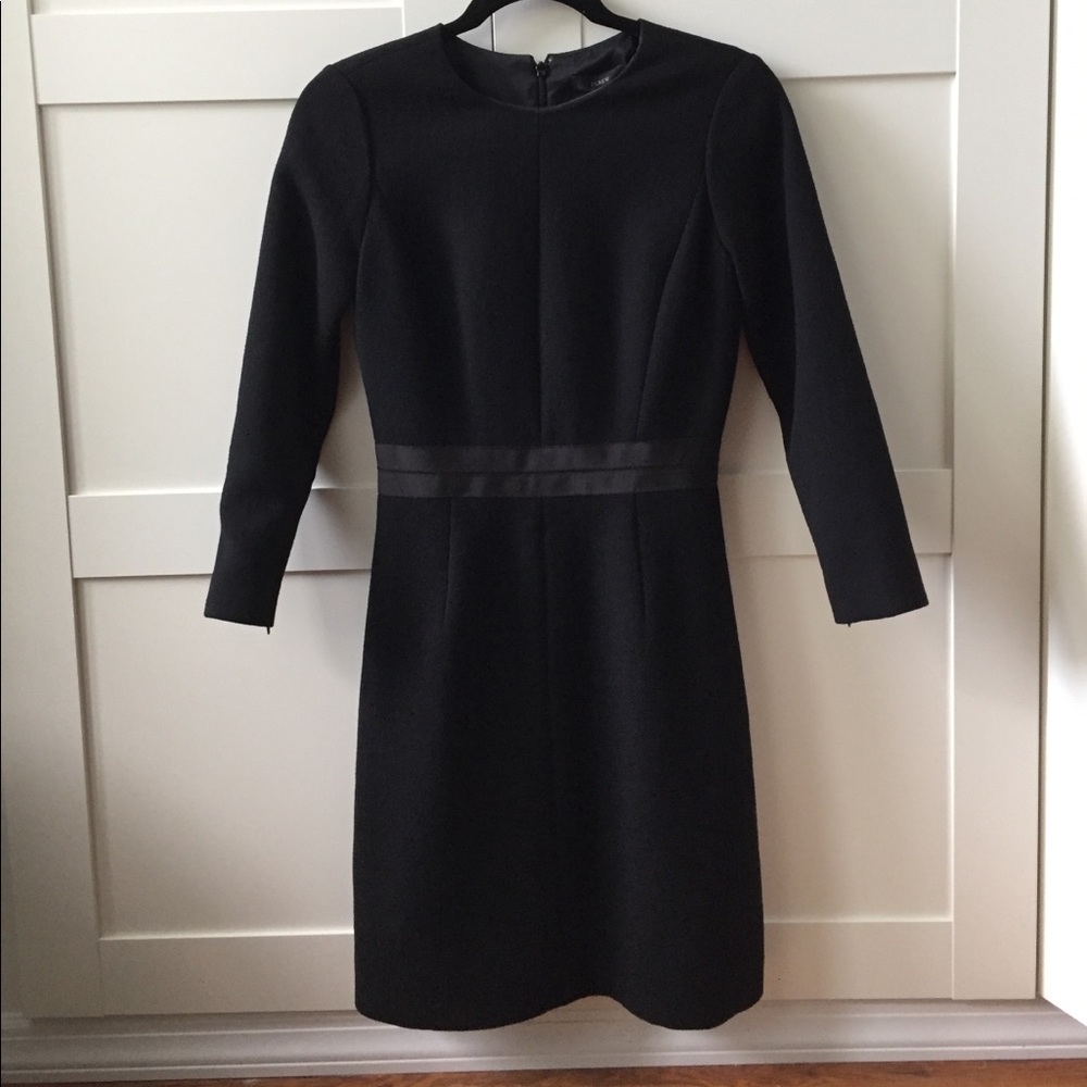 Jcrew crepe 3/4 sleeve dress with ribbon belt