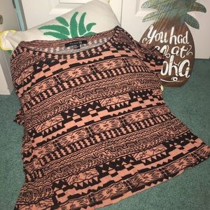 Pink Short Sleeve Tribal Shirt