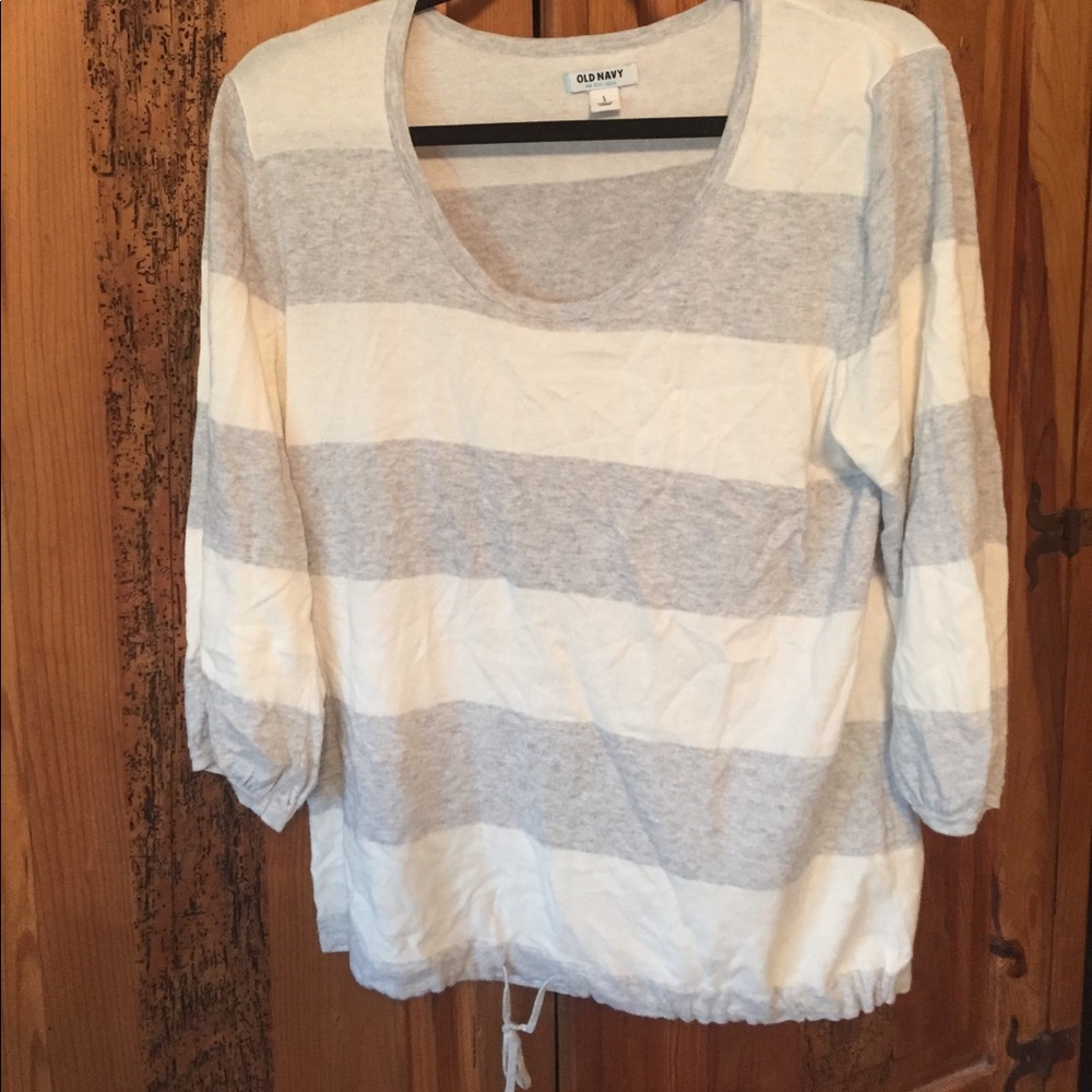 Grey and white stripped sweater