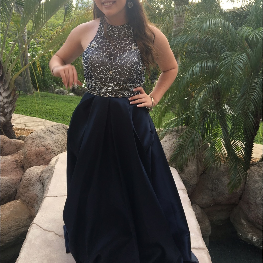 Navy Prom Dress WITH DEEP POCKETS!!!