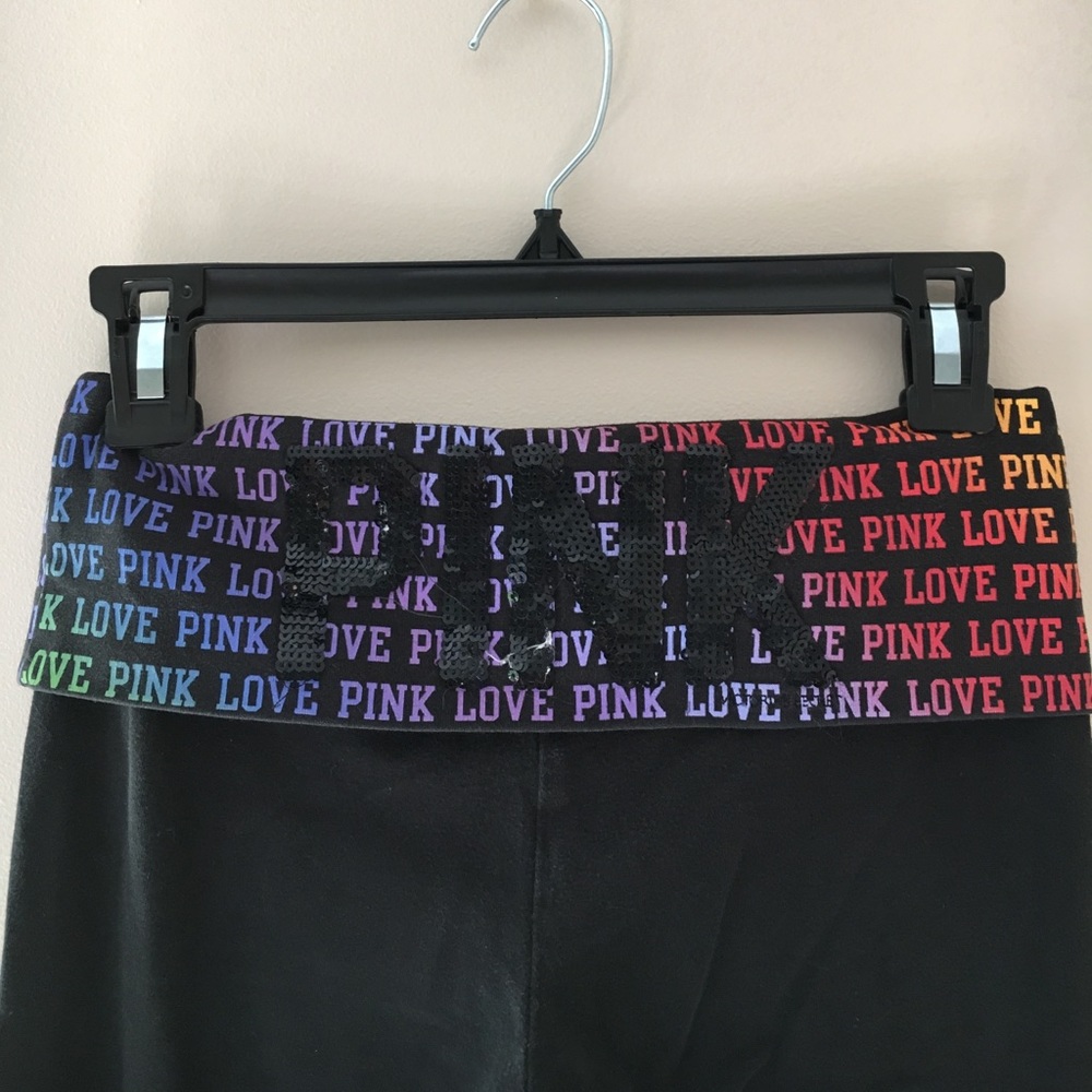 Victoria's Secret Pink rainbow sequin yoga legging