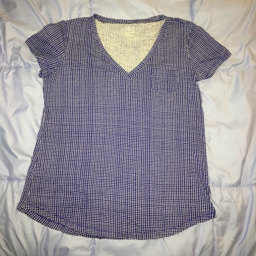 Gap blue/white check tshirt