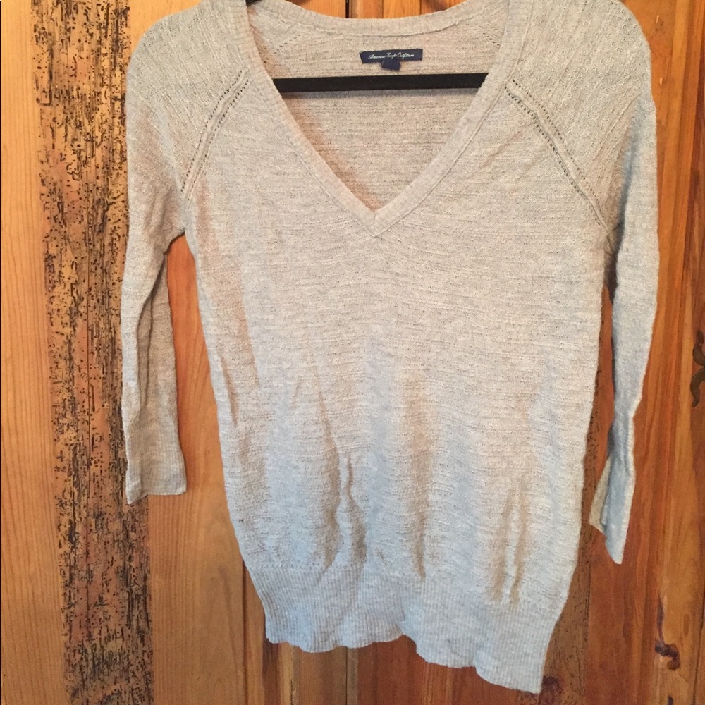 Tan v-neck sweater