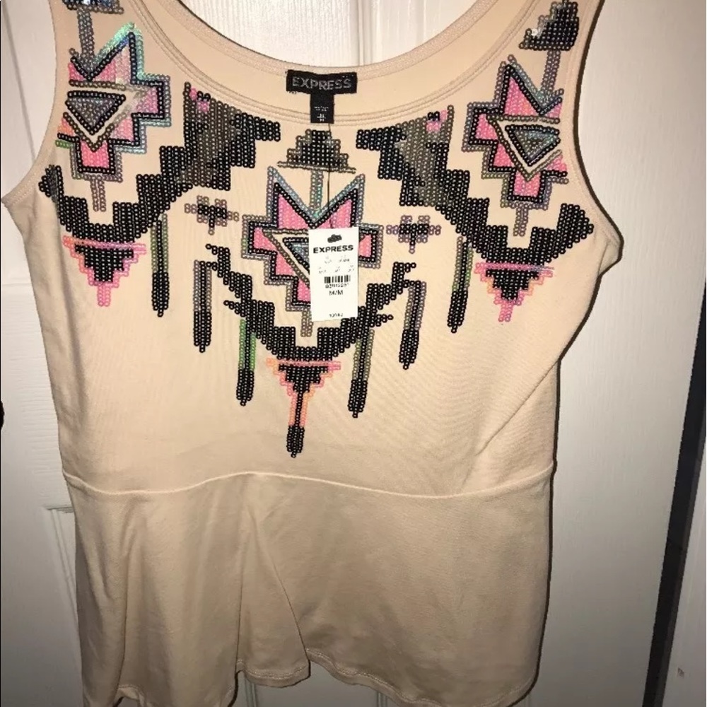 Express NWT peplum sequins top medium