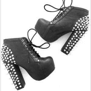 Black spike booties