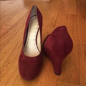 Maroon Wedge Heel