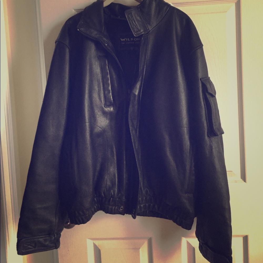Wilsons Black Leather Coat