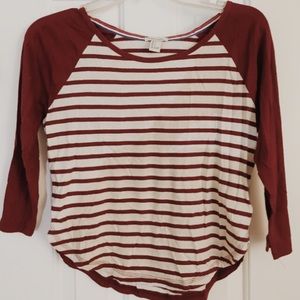 3/4 length shirt - striped baseball style