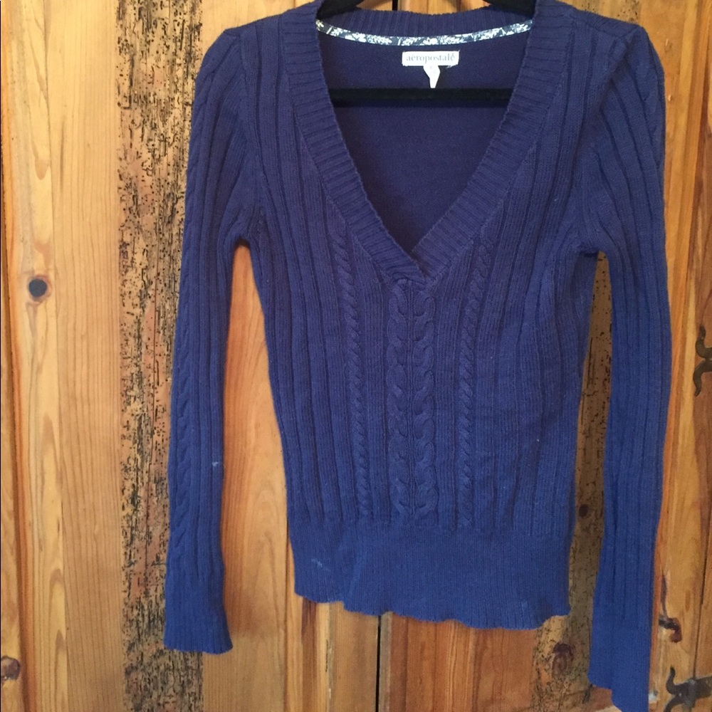 Navy v-neck sweater