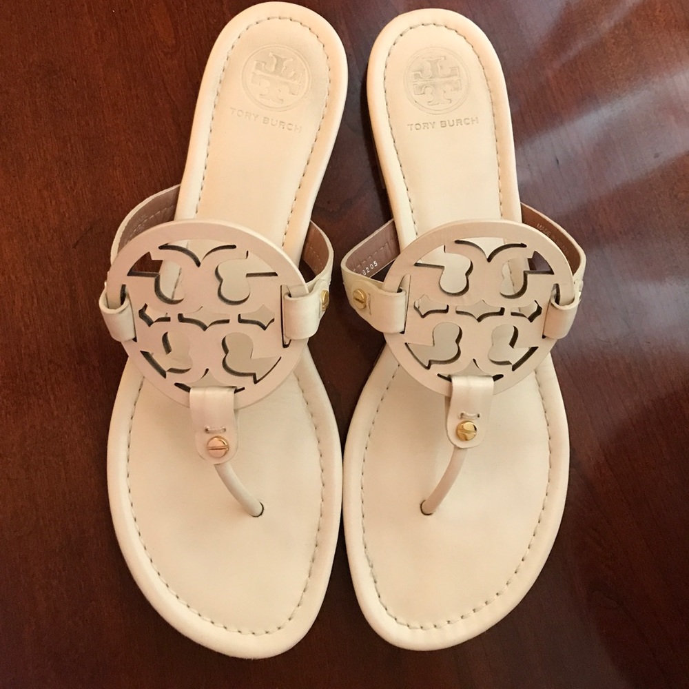 Tory Burch Miller sandals in cream sz 10