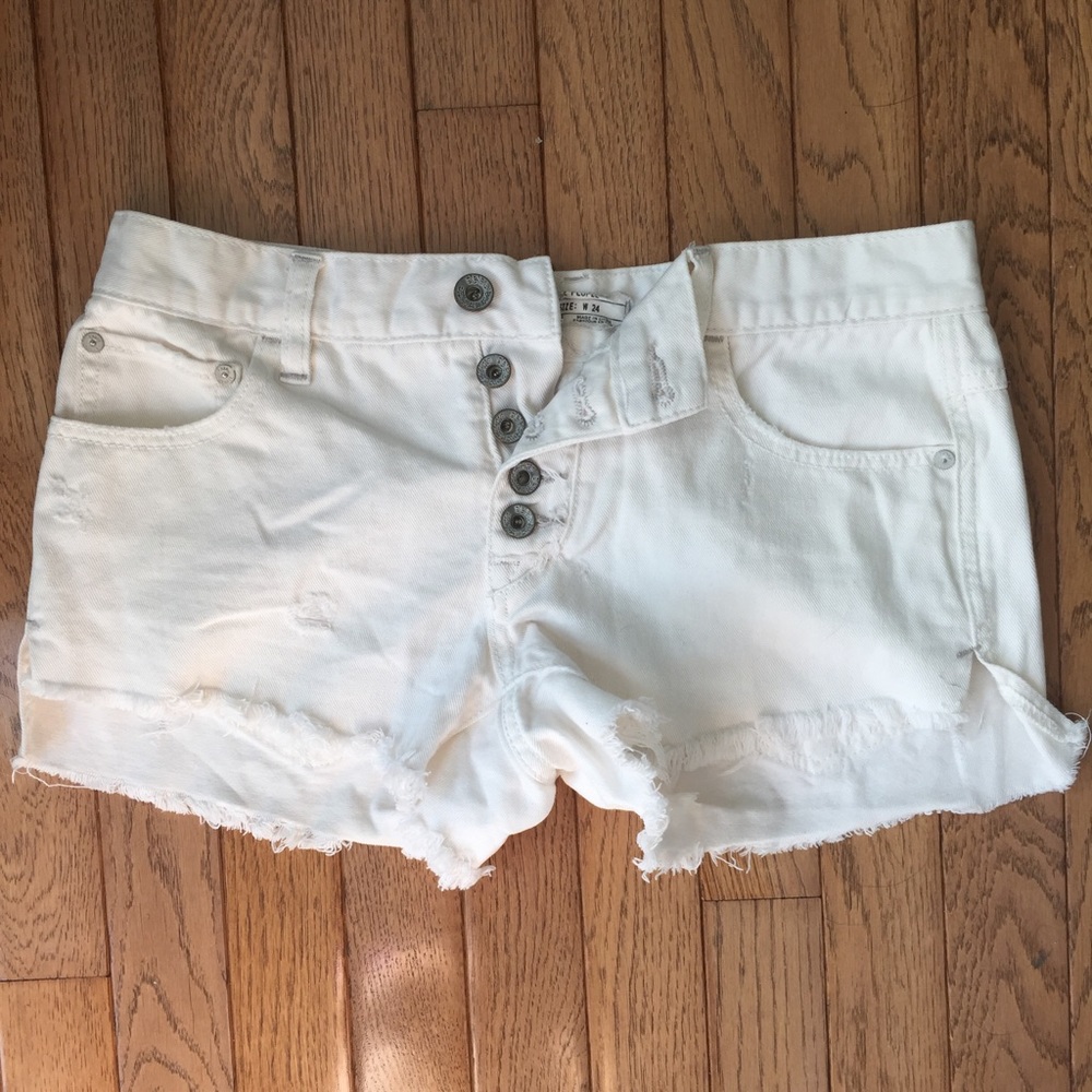 Free people white jean shorts