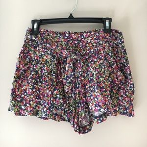 Bright neon and navy floral float shorts