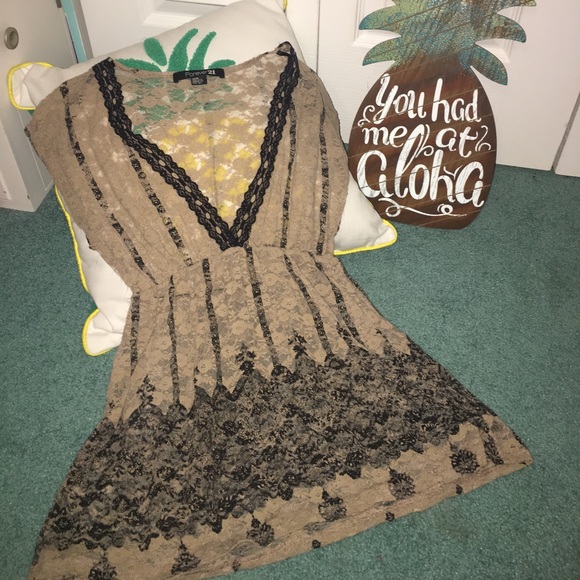 Brown Lace Top - Picture 1 of 2