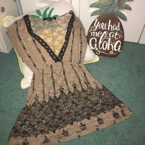 Brown Lace Top