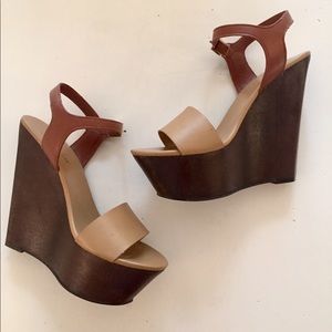 Two tone brown wedges