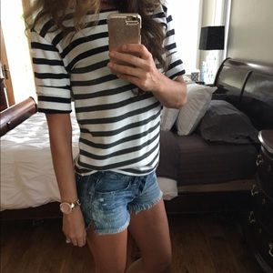 J. Crew XXS sweatshirt. Navy and dark gray stripes