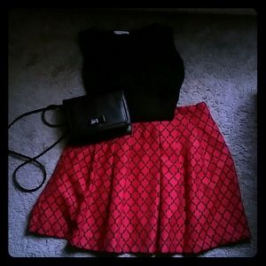 Red & black pleated skirt (NWT)