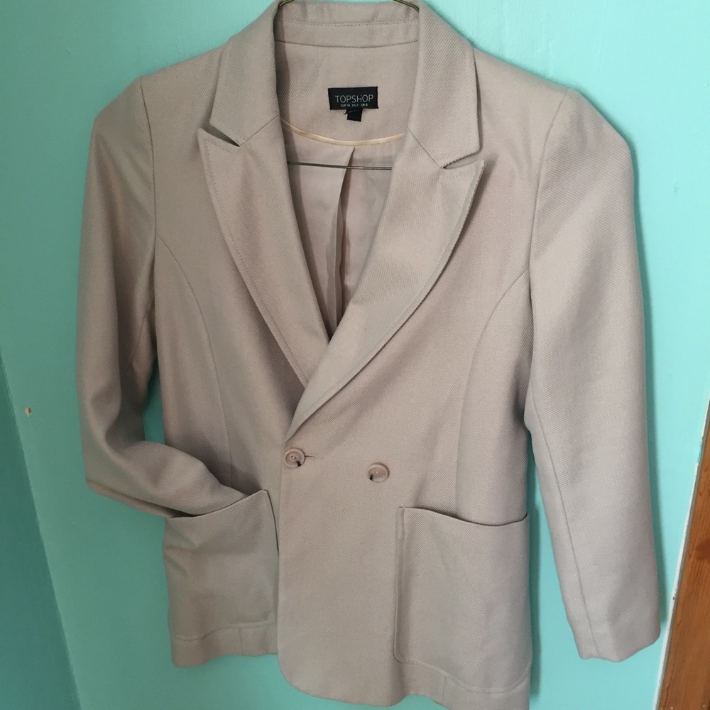 Taupe Topshop Longline Blazer