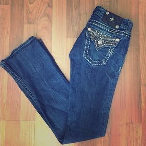 Miss Me dark boot cut jeans.