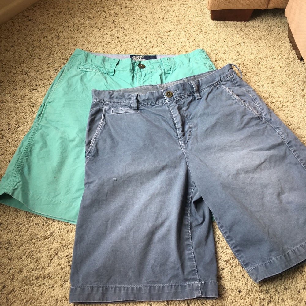 Two pair of American Eagle khaki shorts