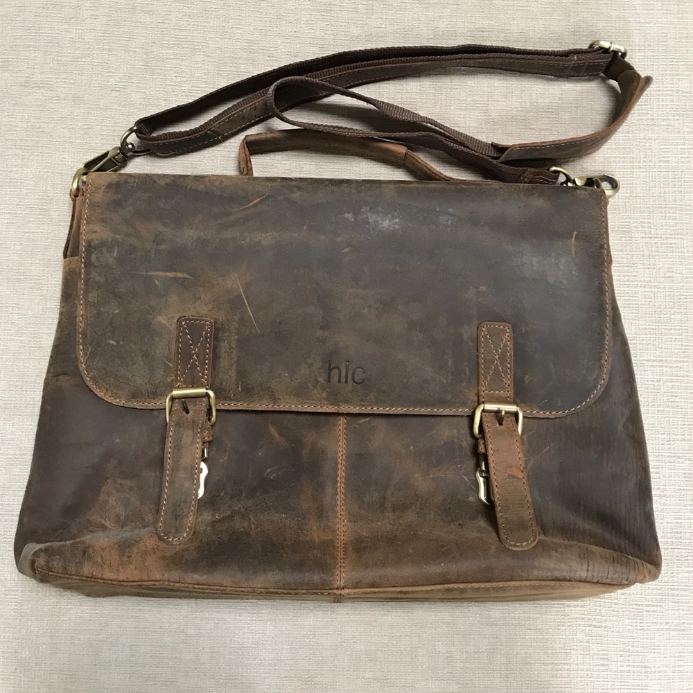 Handolederco Vintage Buffalo Leather Messenger Bag